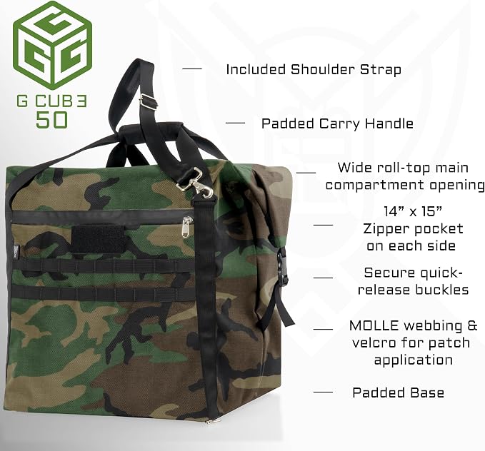 Xtreme Sight Line ~ G CUBƎ 50 Faraday Bag + LITE Faraday Bag Combo for Small to Medium Generators and Electronics ~ Protects Against EMP/CME/EMF/RF ~ Faraday Lined Interior ~ Woodland Camo Combo