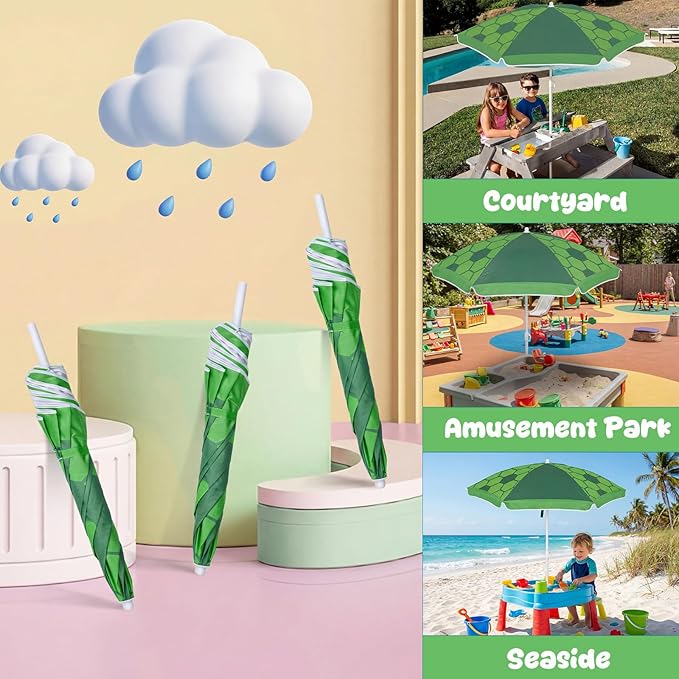 Dansydaisy Beach Umbrella for Water Table, Picnic Table Shade, 47 Inch Replacement Portable Outdoor Umbrella, UV Protection for Sand Play Camping Patio Garden, Tables Not Included