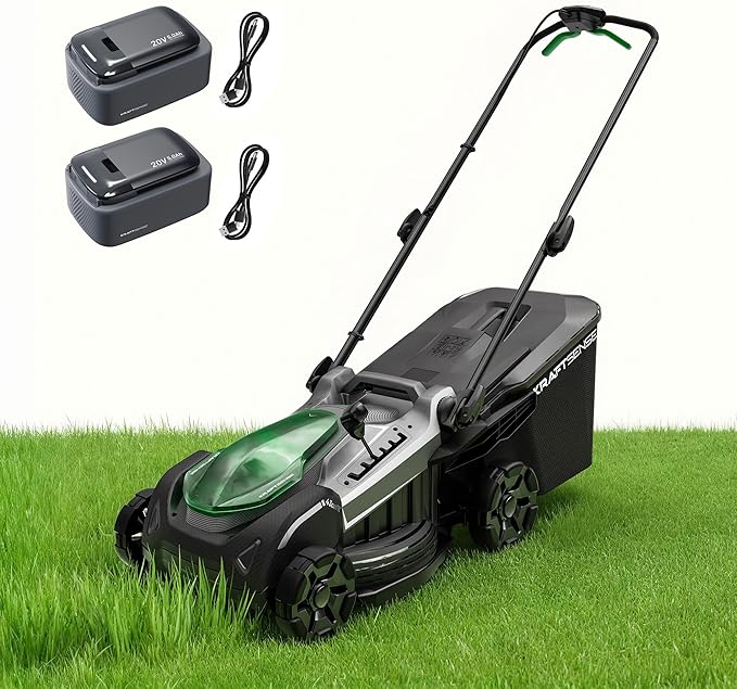 18" 40V Cordless Lawn Mower for Small to Medium Yards, Capable of Gas-Like Cuts with Brushless Motor, Used for Mulching/Bagging, 6 Heights for Seasonal Grass, Dual 5.0Ah Batteries Included