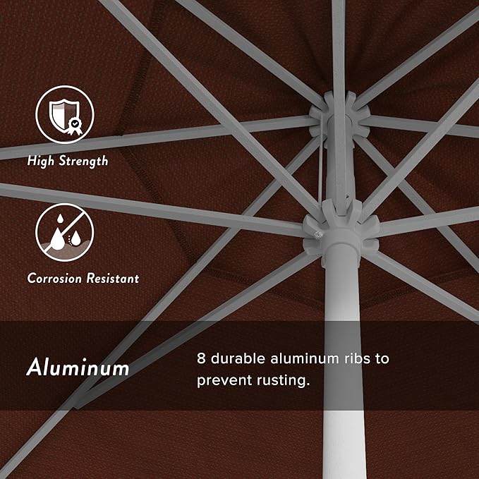 California Umbrella 7.5' Rd Aluminum Patio Umbrella, Crank Lift