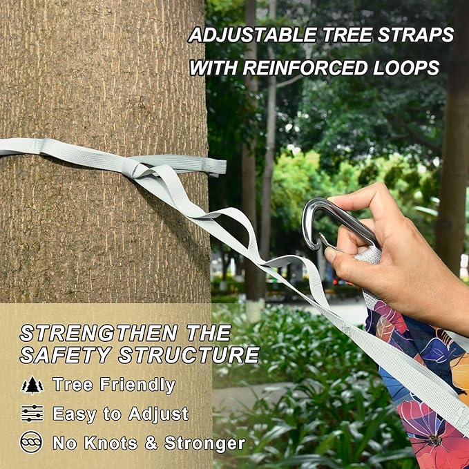 Camping Hammock Outdoor Hammocks for Outside Flower Dark 1 Beach Trees Portable Lightweight with Pockets Tree Straps Indoor