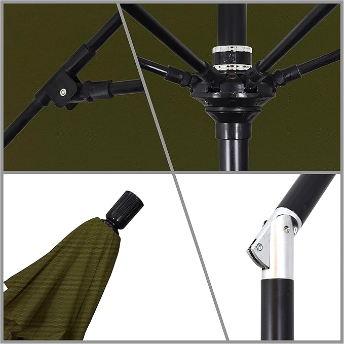 California Umbrella 9' Round Aluminum Pole Fiberglass Rib Market Umbrella