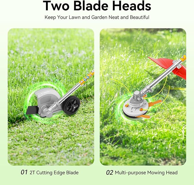 26cc/33cc/43cc Weed Eater Gas Powered, Gas Weed Trimmer Wacker Single-Cylinder Air-Cooled 2-Stroke Gasoline Engine Brush Cutter, Lawn Edger Grass Trimmer Tools for The Garden and Yard (43CC)