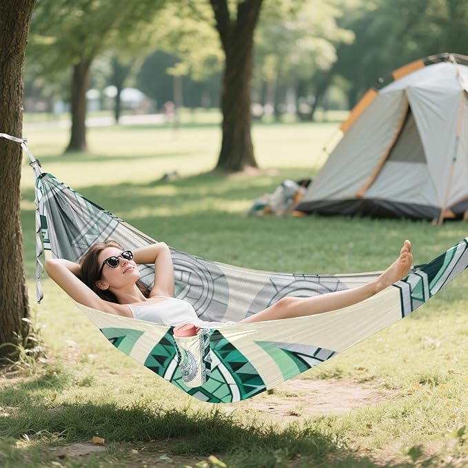 Geometric Paisley Hammocks for Camping with Portabl Carry Bag Portable Hammock Indoor Outdoor Patio
