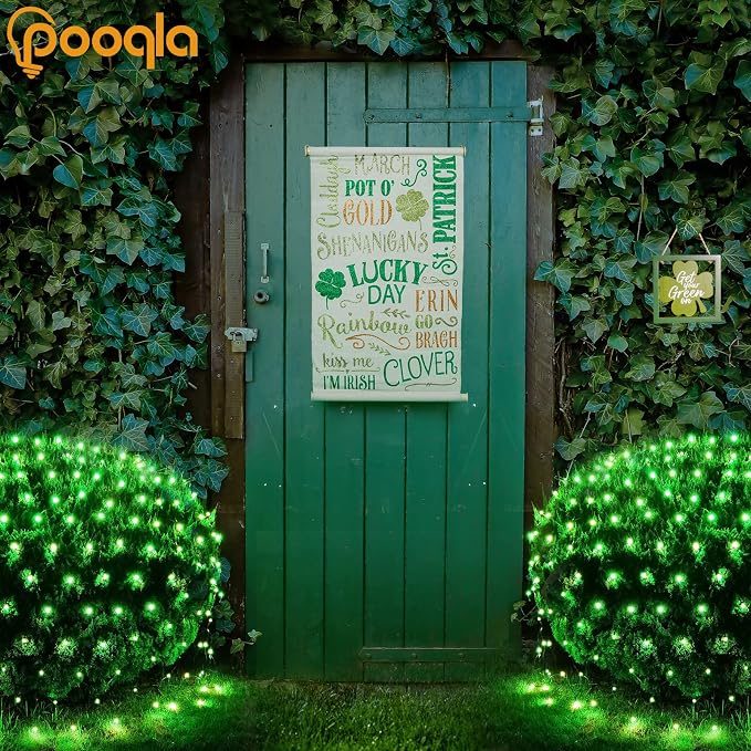 14.8x4.9 ft Net Lights, 300 LED Outdoor Green Halloween Lights with 8 Lighting Modes, Connectable Waterproof Mesh String Fairy Light for Bushes Tree Garden Christmas Decor | 300 LED Large Net Mesh Lights Plug in, 8 Modes Waterproof Connectable Bushes L...