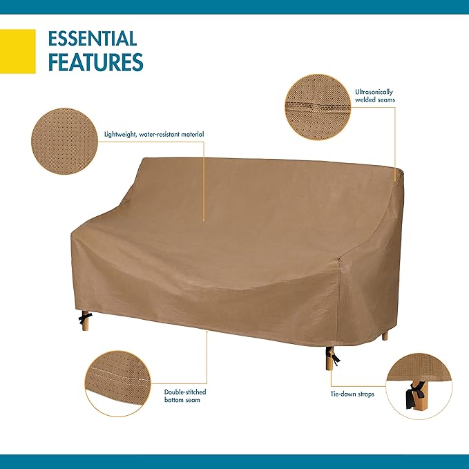 DUCKCOVERS ESO793735 Essential Water-Resistant 79 Inch Sofa Cover,79W x 37D x 35H, Patio Furniture Covers