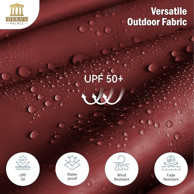 HERA'S PALACE Umbrella Patio Outdoor with Base 15ft Rectangle Table Double Market Umbrellas Clearance Large Included Stand for Deck Outside Pool Picnic Inground Yard Commercial, Burgundy