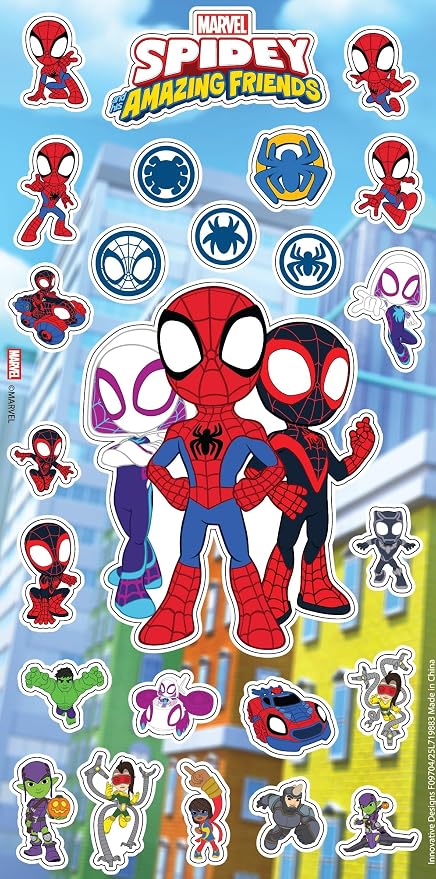 Spiderman Inflatable Pool - Bundle with Marvel Inflatable Kiddie Pool for Boys, Girls, Kids Plus Stickers, More | Spiderman Kiddie Pool Set (48" L x 48" W x 10" H)