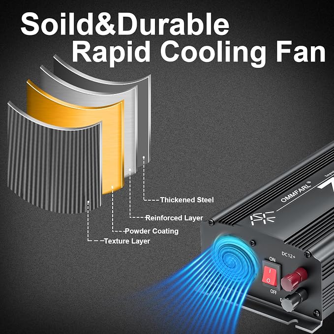 750W Modified Sine Wave Power Inverter DC 12V to AC 110V, Peak 1500 Watt, Car Plug Inverter Adapter Power Converter with 4.2A Dual USB Charging Ports and 2 AC Outlets Car Charger Black