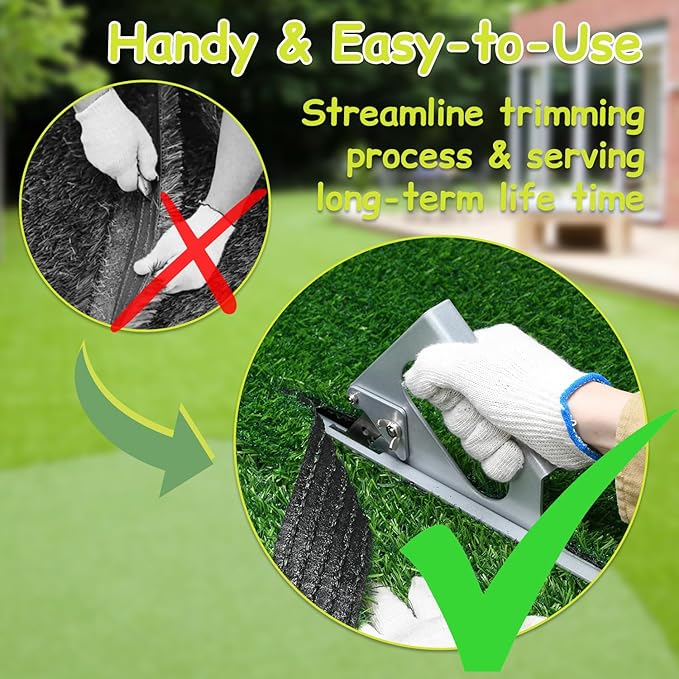 TOPOWN Adjustable Artificial Grass Installation Tool Grass Cutter, for Fake Turf Install Artificial Turf Edges Trimmer, Synthetic Lawn Installation Turf Cutter, Fake Lawn Cutting Tool