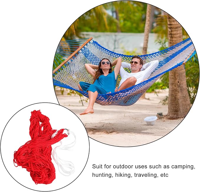 Sosoport Nylon Rope Hammock Chair Camping Mesh Portable Hammock Bed Camping Essentials Camping Gear