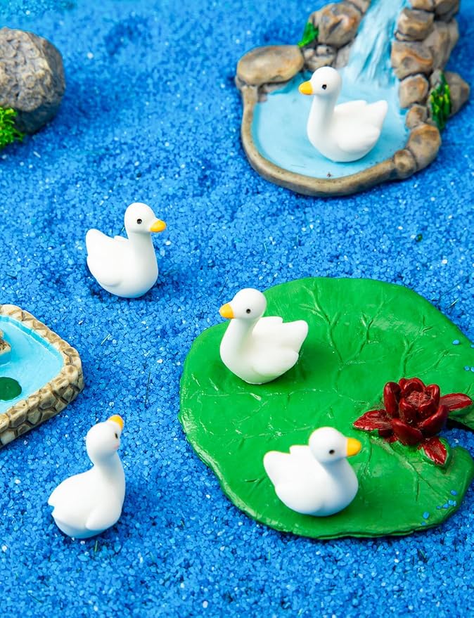 180Pcs Mini Tiny Resin Gooses | DIY Crafts, Lawn Yard Garden Decorfor Dollhouse Fairy Gardens Micro Landscape DIY Crafts