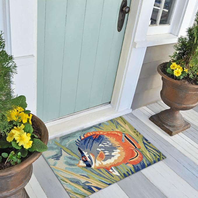 Liora Manne Ravella Indoor/Outdoor Durable Hand-Tufted UV Stabilized Rug- Tropical Fish Ocean 2'6" x 4'