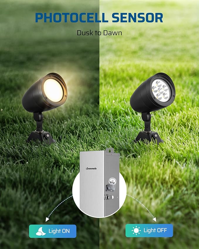 DEWENWILS 120VAC Dusk to Dawn Sensor, Light Sensor Switch, Swivel Mount, Photocell Light Control for Outdoor Low Voltage Transformer, 3 Pin Male to Male Connector Included, UL Listed