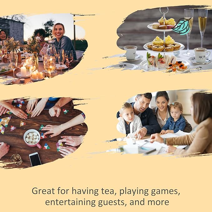 Outsunny 8 Pieces Patio Table and Chairs Set with 9 Ft Patio Umbrella, Outdoor Dining Set with 4.6 Ft Dining Table and 6 Chairs, Push Button Tilt and Crank Parasol, Tempered Glass Top, Mixed Brown
