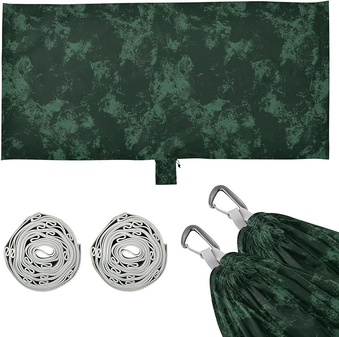 Vintage Solid Color Grain Black Green 330lb Capacity Hammocks for Camping with Hanging Rope Portable Hammock for Patio Backyard Lounge Base hamacas para adultos