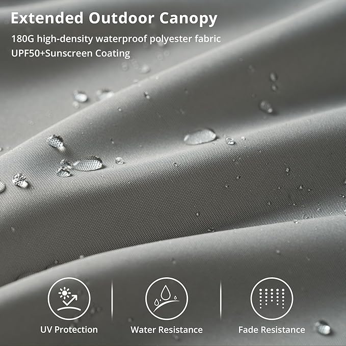 15ft Large Patio Umbrellas with Base & Solar Lights,Outdoor Rectangle Double-Sided Market Umbrella with Stand & 38 LED Lights,Outside Umbrellas for Poolside Deck Backyard (Light Grey)