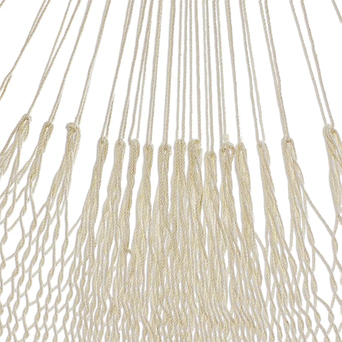 Novica Handmade Ivory Cascade Cotton Rope Hammock (Double)