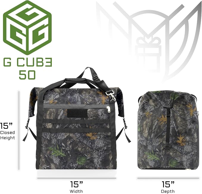 Xtreme Sight Line ~ AQUA G CUBƎ 50 Waterproof Faraday Bag for Small to Medium Generators and Electronics ~ Protects Against EMP/CME/EMF/RF ~ Diamond Form Farday Interior ~ Backwoods Camo