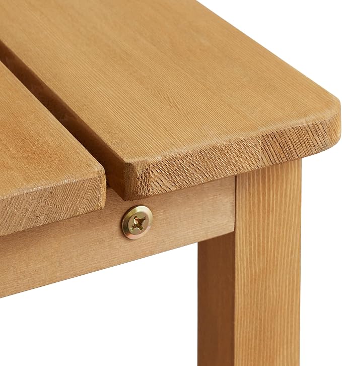 Casafield Adirondack Side Table, Cedar Wood Outdoor End Table with Shelf for Patio, Deck, Lawn and Garden - Natural