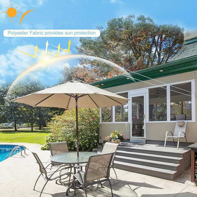 11.5ft 13 ft 8 rib umbrella replacement canopy patio umbrella fabric replacement Outdoor Umbrella Polyester Top