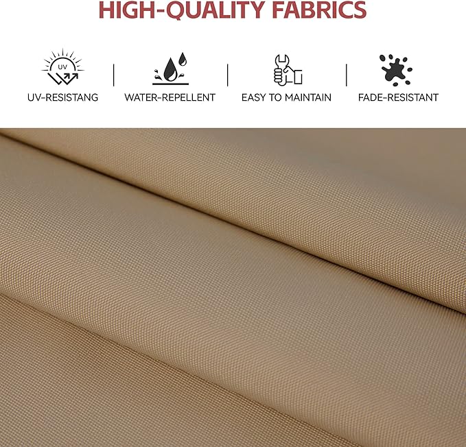 GENTEACO 10X10 FT Cantilever Umbrella, Large Offset Patio Umbrella with 6 Angle Tilts & 360° Rotation, Large Square Sun Umbrellas for Outdoor Patio Pool Deck Market, Tan