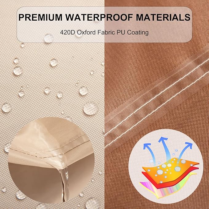 Outdoor Swing Covers Waterproof for Patio Swing 3 Seater,Patio Swing Cover 3 Triple Porch Swing Cover for Winter,Outdoor Furniture Protector 87L X 49D X 67H inch