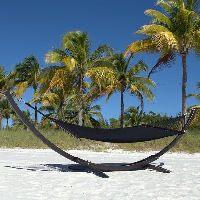 Jumbo Caribbean Hammock - 55 Inch - Soft-Spun Polyester - Black