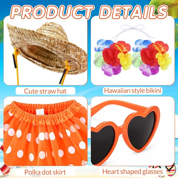 Porch Goose Outfit 5 PCS Costume Set with Tutu Skirt Hat Sunglasses Decor for Lawn Garden Party Outdoor Decoration