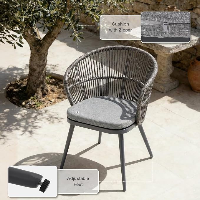 SUNSITT 11 Piece Outdoor Patio Dining Set, 65" - 107" Metal Expandable Outdoor Dining Table with X-Shape Legs, 10 Woven Wicker Outdoor Patio Chairs w/Removable Cushions for Garden, Dark Grey