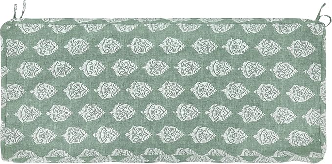 FUNHOME Outdoor Cushion Covers 42" x 18" x 3", No Insert! Patio Covers Replacement for Outdoor Furniture,Water Resistant Patio Bench Loveseat Cushion Covers 1 Pack, Fair Green (Covers ONLY)
