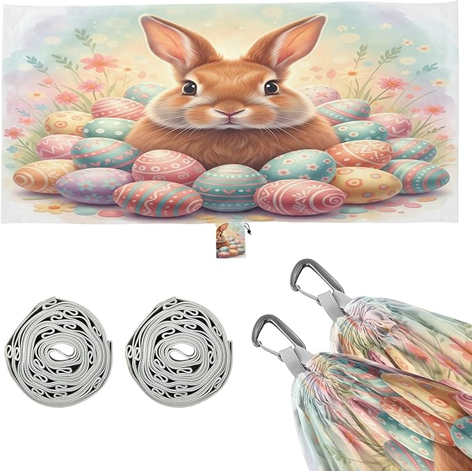 Hammocks for Outside Easter Bunny Camping Hammock Portable Hammocks with Tree Straps and Carry Bag Camping Accessories for Hiking Beach Outdoor