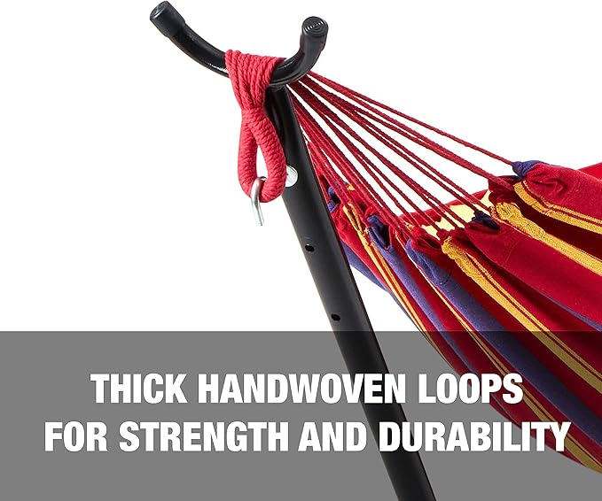 Bliss Hammocks 60" Wide Hammock & Built-in Stand w/Carrying Case & Hanging Hardware Indoor, Outdoor, Poolside, Patio, Backyard Heavy Duty, Strong & Durable 400 Lbs Capacity