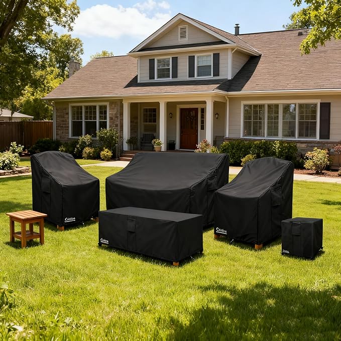 Patio Sofa Covers,100% Waterproof 2-Seater Outdoor Loveseat/Bench Cover,Patio Furniture Covers,58" Wx 32" Dx 32" H Black