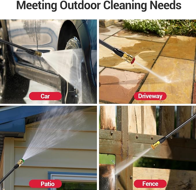 Electric Pressure Washer, 2.5 GPM Power Washer with 4 Quick Connect Nozzles & Foam Cannon, Portable High Pressure Washer Cleaning Machine for Cars Fences Driveways Patios