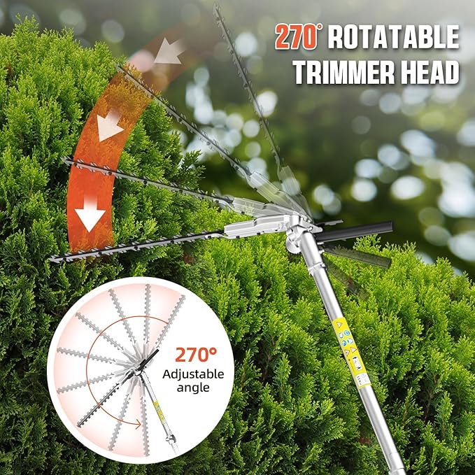 52cc Gas Powered Weed Eater String Trimmer, 6 in 1 Gas Weed Wacker, Powerful 2 Stroke Yard Tool,Quick Start Grass Cutter for Home Garden Lawn Trimming (6 in 1)