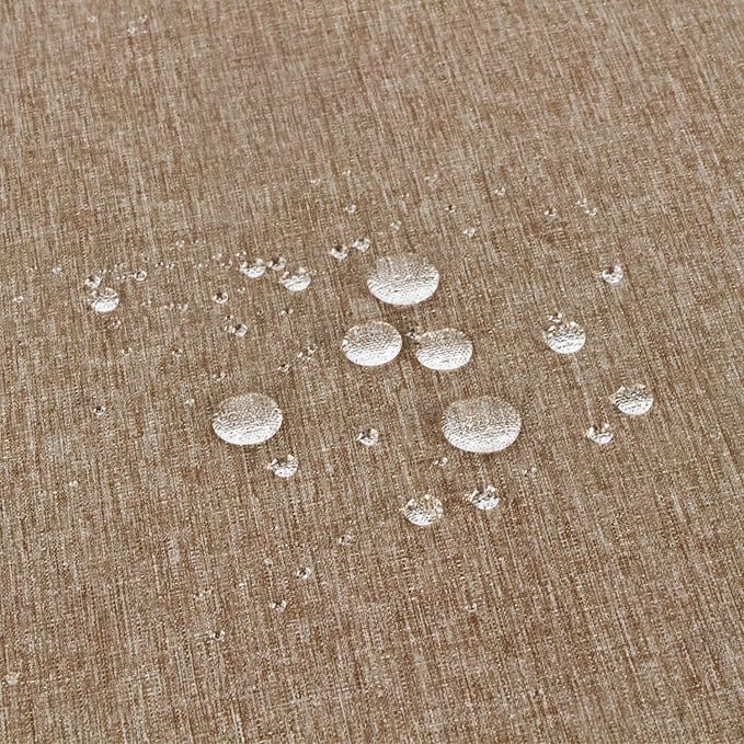 Outdoor Tablecloth Wrinkle-Free Stain Resistant Waterproof Polyester Fabric Table Cover with Zipper Umbrella Hole for Picnic/Party/Dinner/Patio Garden(60inch Round,Zippered,Flax)