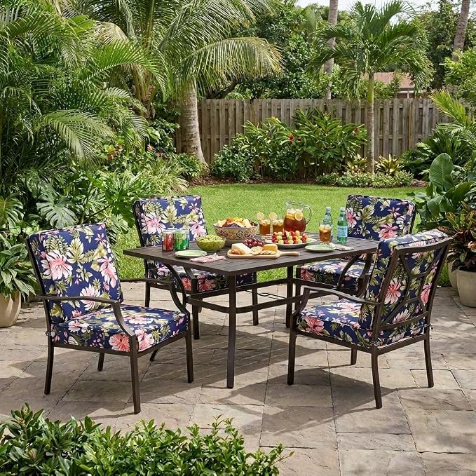 BrylaneHome Bh Outdoor Performance 2-Section Deep Seating Cushion - Blue Fern