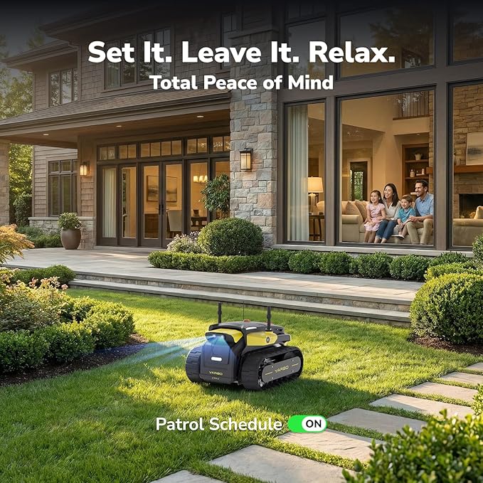 YARBO Core All-Terrain Security Robot - SAM Patrol, Live Cameras, Two-Way Audio, 500lbs Towing + Mowing/Snow/Leaf Modules