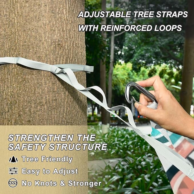 Paisley Geometric Outdoor Hammocks with Tree Straps Fabric Hammock for Camping & Hiking Essential