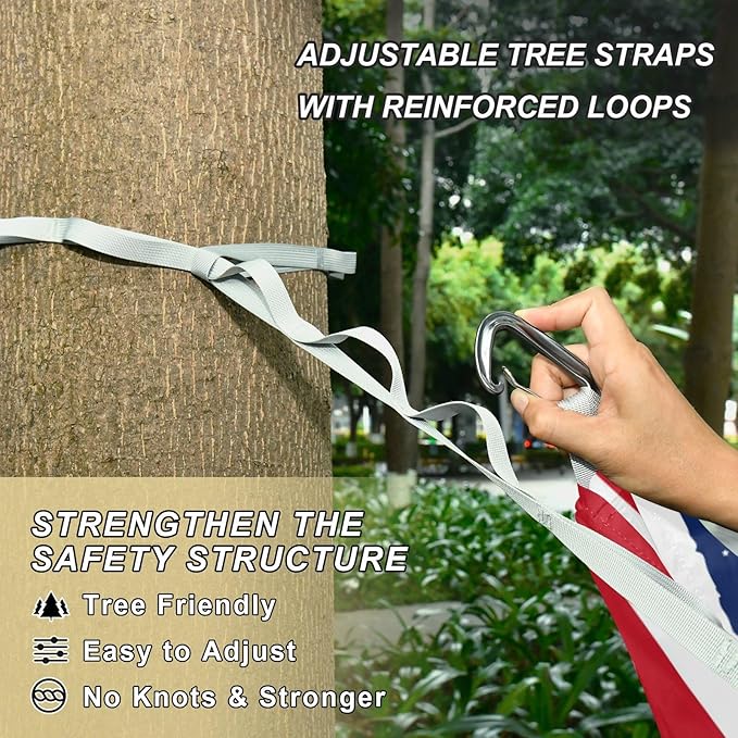 Stripes Pattern Star Red Blue 330lb Capacity Outdoor Hammocks Hanging Hammock for Outside Patio Garden Base para hamacas para adultos