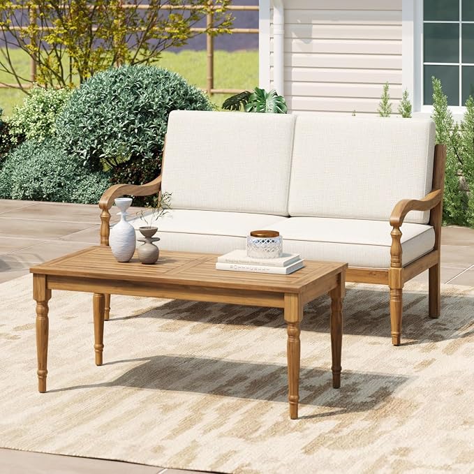 Patio Furniture Set of 4, Outdoor Sectional Furniture with Coffee Table, All-Weather Patio Conversation Set for Backyard, Garden and Poolside, Gray(Series F)