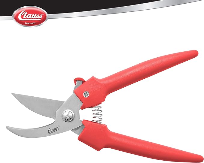 Clauss Heavy Duty By-Pass Blade Action Pruner, 7.5”, Red (20053)