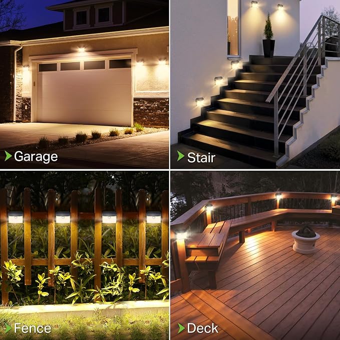 CLAONER Solar Lights Outdoor [𝟏𝟎 𝐏𝐚𝐜𝐤/126 LED], Wireless Motion Sensor Lights, IP65 Waterproof Security Lights 3 Modes, 270° Lighting Angle, Ultra-Bright Wall Lights for Deck Patio Fence Garage