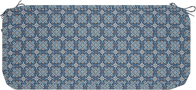Magpie Fabrics Patio Bench Cushion Cover 48x18x3 Inch, NO Insert! Water&Fade Resistant Outdoor Loveseat Replacement Cover with Zipper (Morgan Medal Blue)