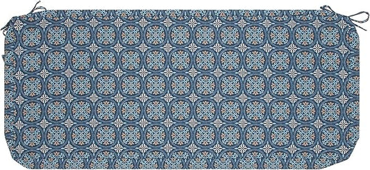 Magpie Fabrics Patio Bench Cushion Cover 48x18x3 Inch, NO Insert! Water&Fade Resistant Outdoor Loveseat Replacement Cover with Zipper (Morgan Medal Blue)