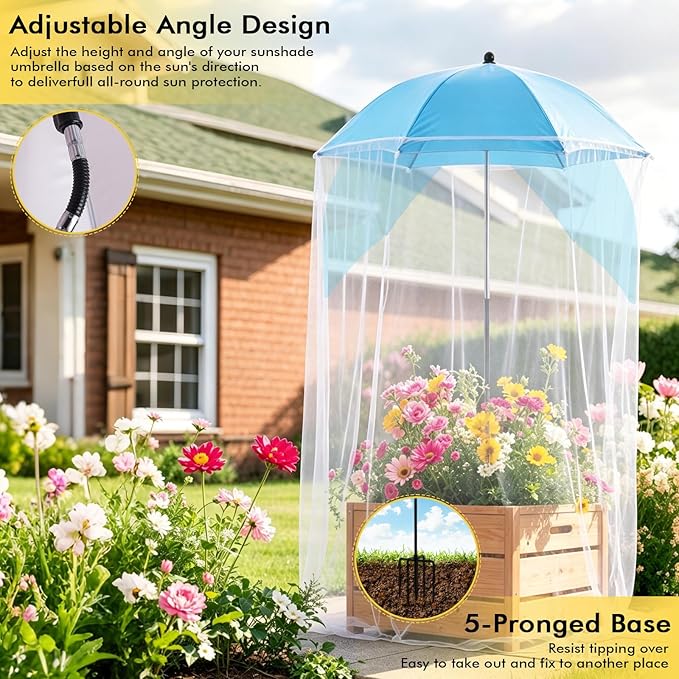 Plant Umbrellas for Outdoor Plants, Adjustable Plant Umbrellas for Potted Plants and Garden Beds, Provide Shade to ‌Defend Plants From Blazing Sun and Rain, Courtyard Balcony Plants Shade