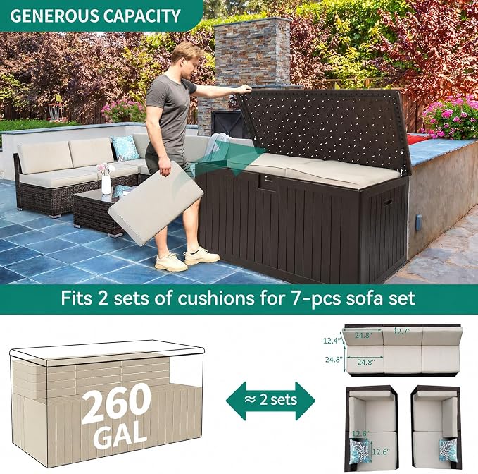 YITAHOME XXL 230 Gallon Large Deck Box