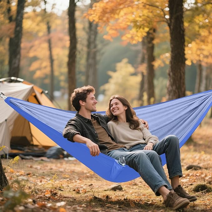 Royal Blue Solid Color Pure Plain 330lb Capacity Outdoor Hammocks with Portabl Carry Bag Cloth Hammock for Outside Patio Garden Base para hamacas