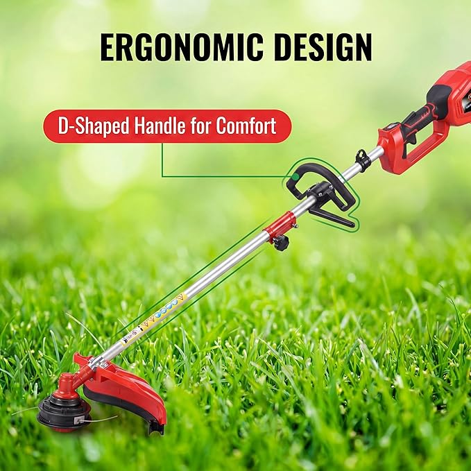 60.8V 12Ah Weed Wacker & Brush Cutter Kit Electric Grass Trimmer Edger Pruning Shears Chainsaw Long Runtime Lithium Battery Multi-Tool Set with Charger for Yard & Garden
